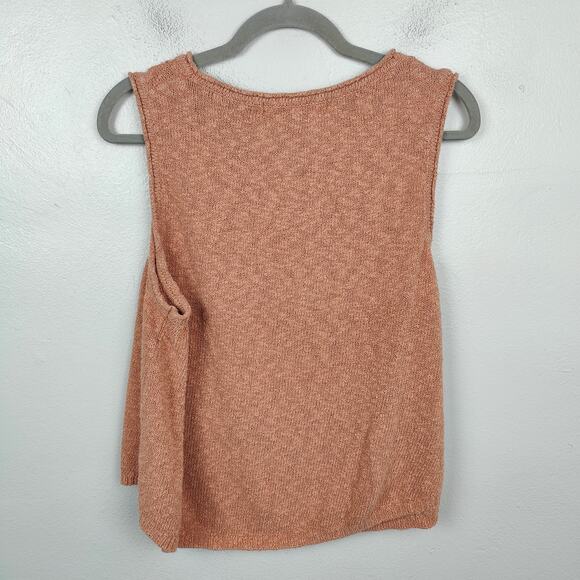 Free People Beach Tank Top Womens Medium Tan Salmon Knit Textured Lounge Boho‎ - Picture 3 of 7